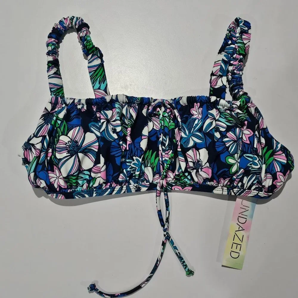 Sundazed Ledia Floral-Print Shirred Bikini Top 36B/C - Picture 5 of 8